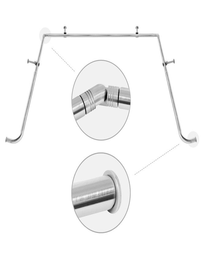 Meriville 1-Inch Diameter Bay Window Curtain Rod Set for Bayview Windows, Satin Nickel Finish - Image 1