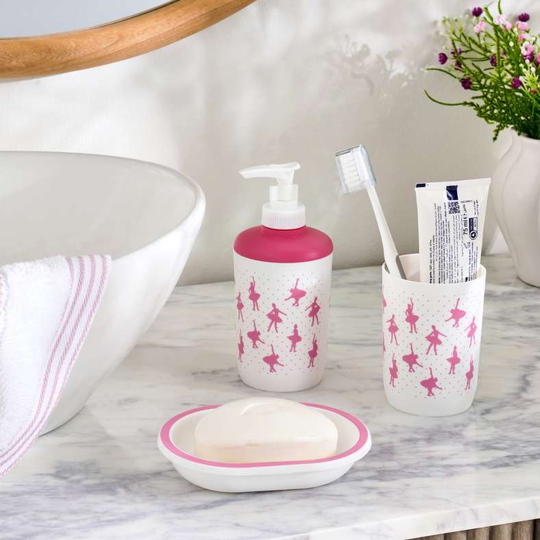 Pan Home Ballerina Bath Accessories Set for Girls