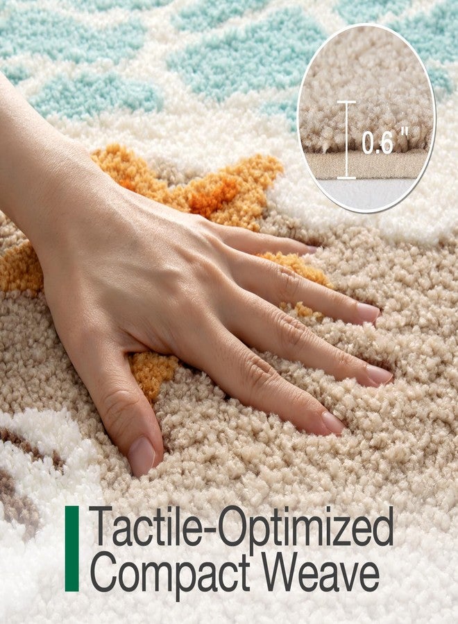 LUMI Beach Bathroom Rugs, Soft and Absorbent Beach Rug, Non-Slip Backing, Ideal for Bathroom, Kitchen and Entryway Decor, Sea Beach Starfish Shell Bath Decor, 22"x34" - Image 4