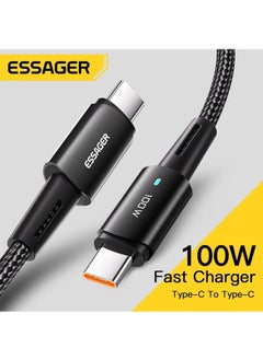 ESSAGER Mobile Fast Charging Cable C Type 100W, Nylon Braided 5A Super Fast Charging USB C to USB C, Compatible with Smartphones, Tablets, Laptops, Power Banks  - Image 2