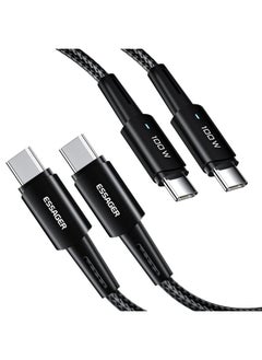 ESSAGER Mobile Fast Charging Cable C Type 100W, Nylon Braided 5A Super Fast Charging USB C to USB C, Compatible with Smartphones, Tablets, Laptops, Power Banks  - Image 3