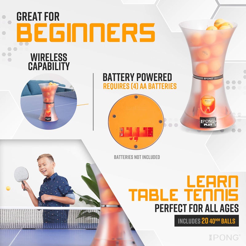 JOOLA iPong Play Table Tennis Trainer Robot with 20 ABS Training Balls, Orange - Image 5