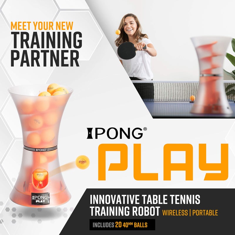 JOOLA iPong Play Table Tennis Trainer Robot with 20 ABS Training Balls, Orange - Image 2