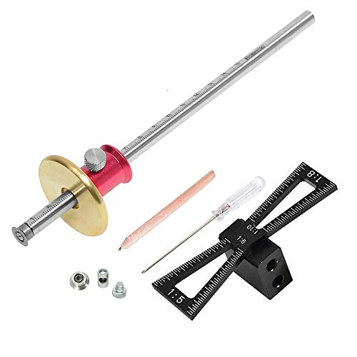 YOSELIN Dovetail Marking Jig Wheel Marking Gauge Tool Set, 1 Woodworking Pencil,1 Wheel Cutter for Hardwood,1 Bearing Wheel Cutter for Soft Wood, Precision Ground Steel Rod for Woodworking … - Image 1