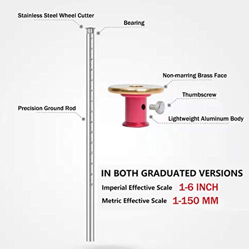 YOSELIN Dovetail Marking Jig Wheel Marking Gauge Tool Set, 1 Woodworking Pencil,1 Wheel Cutter for Hardwood,1 Bearing Wheel Cutter for Soft Wood, Precision Ground Steel Rod for Woodworking … - Image 2