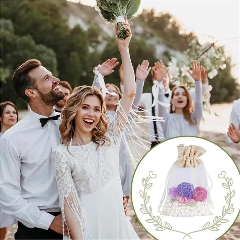 Yiodauh 20pcs Elegant Organza Linen Gift Bags With Drawstrings For Party Supplies Storage - Image 4