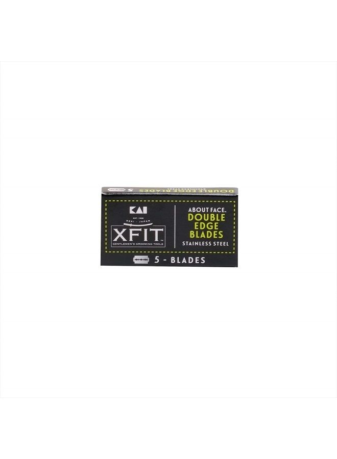 About Face Double Edge Safety Razor blades by Kai Xfit (5 Blades); Durable Stainless-steel Razor blades with Superior Cutting Edge for Precision Shaving; Multiple Uses; Conveniently fits all Double-Edge Razors  - Image 2