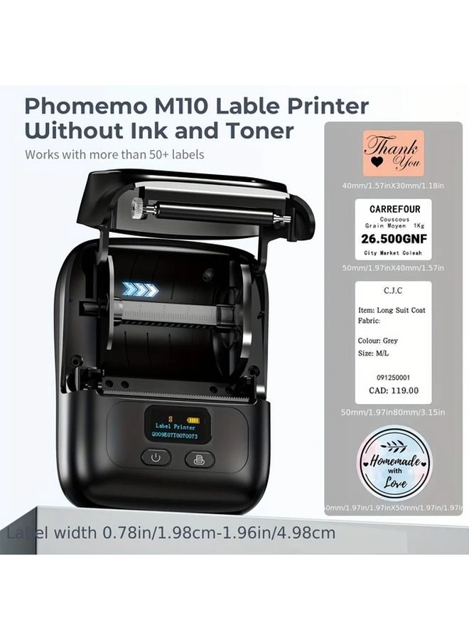 طابعة ملصقات حرارية محمولة وردية للباركود والبريد والمخزون مع ملصقات مقاس 40x30 مم - Image 4