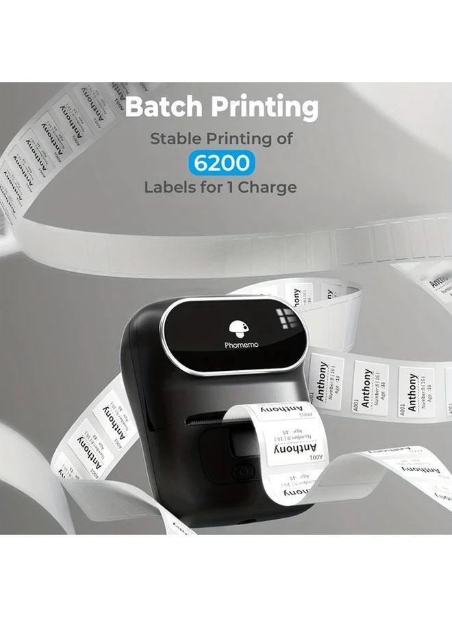 طابعة ملصقات حرارية محمولة وردية للباركود والبريد والمخزون مع ملصقات مقاس 40x30 مم - Image 5