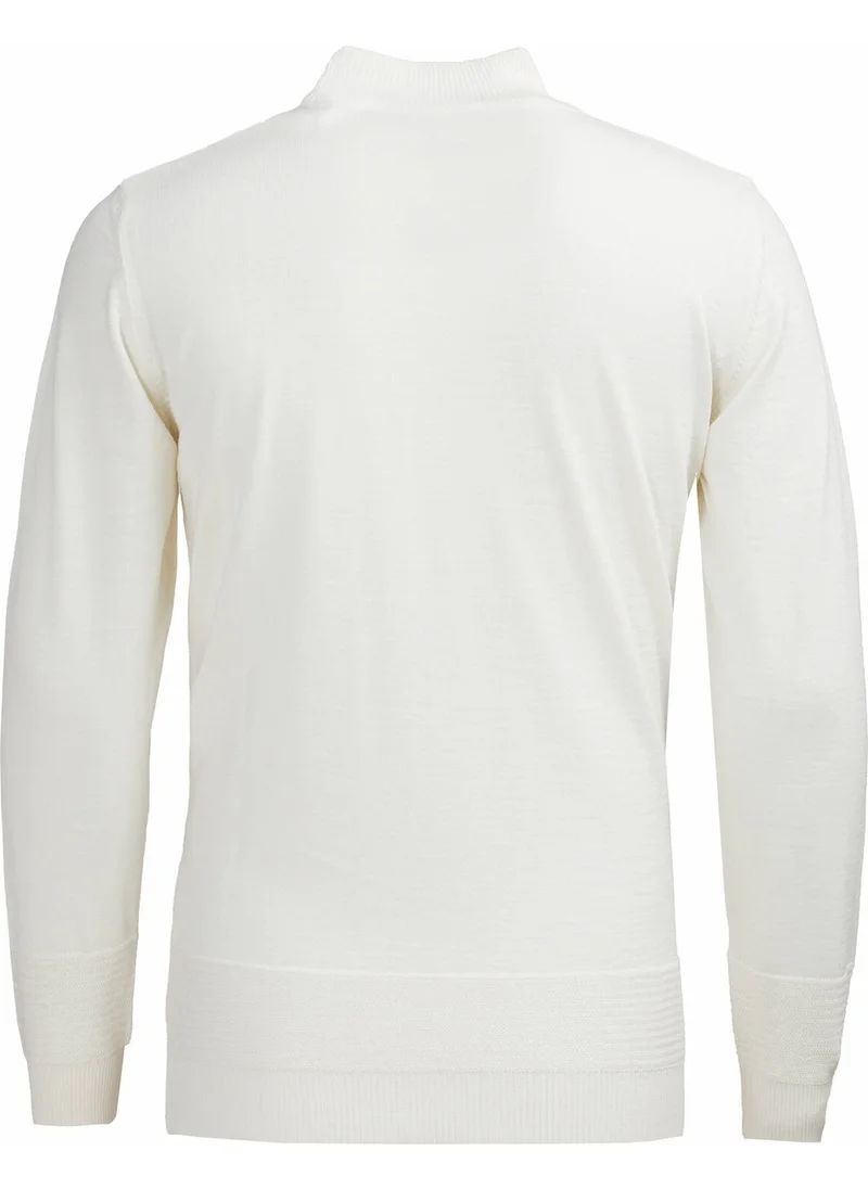 Kip Ecru Half Turtleneck Wool Blend Knitwear