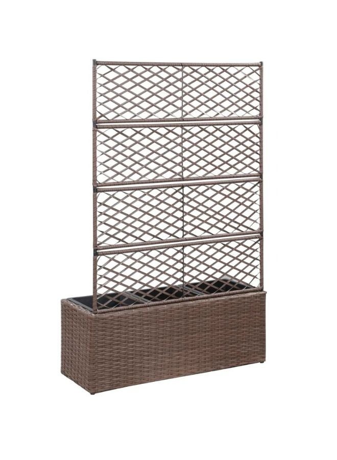فيداكسل تعريشة مرتفعة سرير مع 3 أواني 83x30x130 سم بولي راتان براون  - Image 2