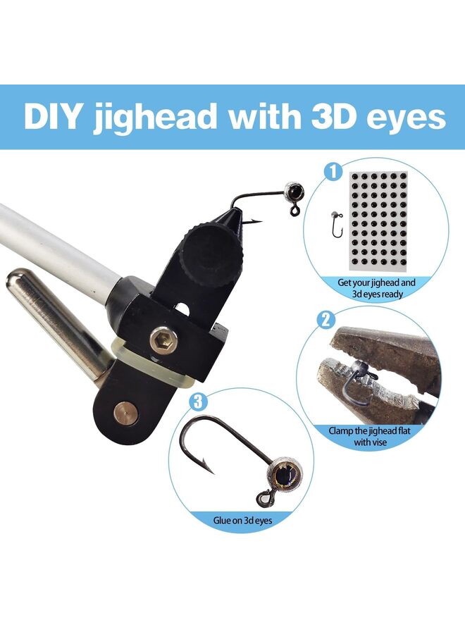 Generic 50pcs Fly Tying Jigs Kit Jig Heads for Fly Fishing, Jig Head Fly Fishing Hooks DIY Lure Making Kit Suit for Tying Flies (Size : 2G) - Image 3