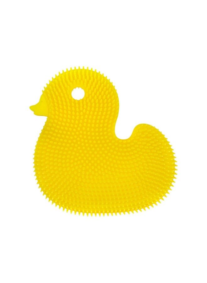 Innobaby Silicone Duck Scrub For Babies Toddlers And Kids Bath Time Essential Loofah Alternative For Kids Made With Quickdry Food Grade Silicone Yellow Duck - Image 1