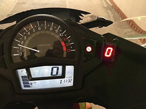 IDEA Waterproof Motorcycle Gear Indicator for Yamaha, Motorcycle LED Digital Display Shift Lever Sensors for Yamaha (Red) - Image 2