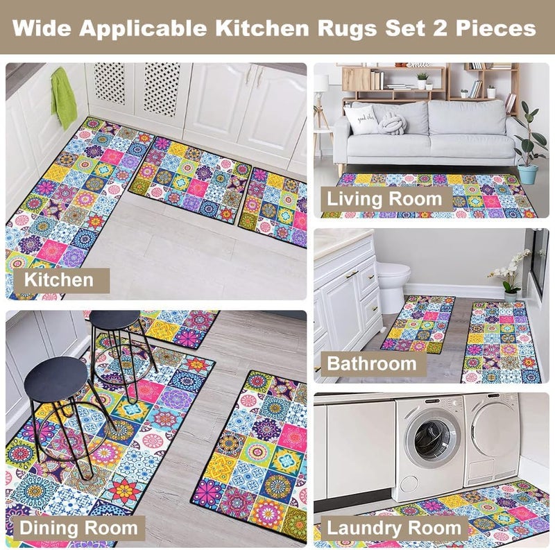 Suicune Farmhouse Kitchen Rugs Sets of 2 Kitchen Rules Washable Anti Fatigue Runner Mats for Floor Non Slip Comfort Standing Holiday Decor Mat for Sink Laundry Office - Image 5