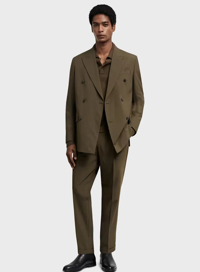 Mango Man Slim Fit Pleated Trousers