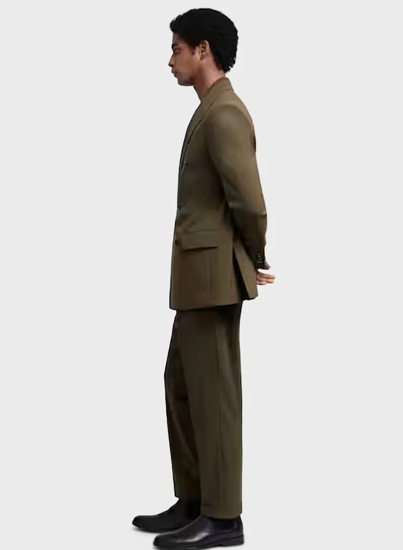 Mango Man Slim Fit Pleated Trousers