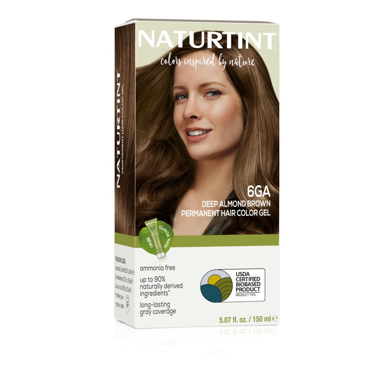 Naturtint 6GA Deep Almond Brown Permanent Hair Color (Pack of 1), Ammonia Free, Vegan, Cruelty Free, up to 100% Gray Coverage, Long Lasting Results (Packaging may vary) - Image 1