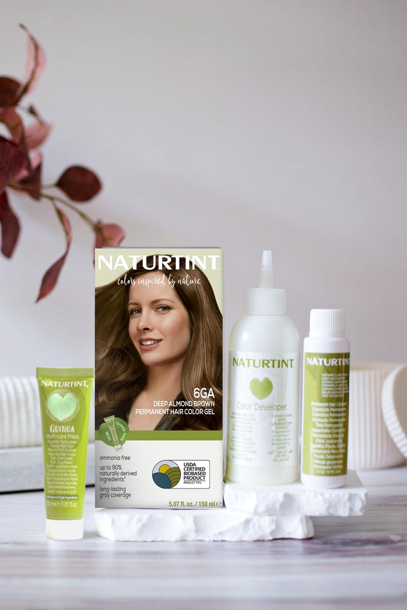 Naturtint 6GA Deep Almond Brown Permanent Hair Color (Pack of 1), Ammonia Free, Vegan, Cruelty Free, up to 100% Gray Coverage, Long Lasting Results (Packaging may vary) - Image 2