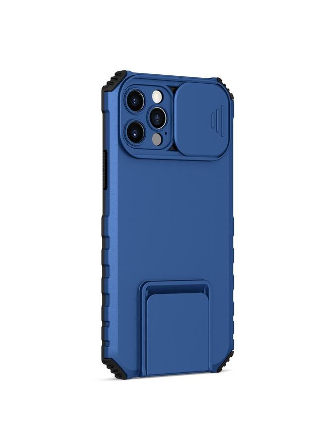 زبون جراب لهاتف iPhone 13 Pro Max مزود بحامل مجسم وغطاء منزلق للكاميرا - Image 2