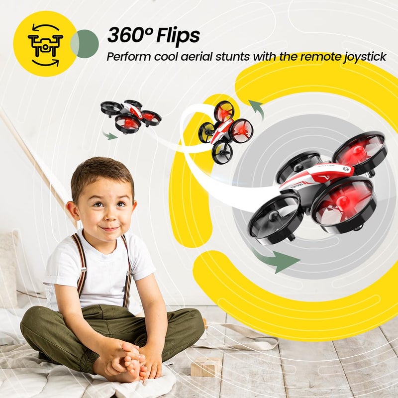 Holy Stone Mini Drone for Kids and Beginners RC Nano Quadcopter Indoor Small Helicopter Plane with Auto Hovering, 3D Flips, Headless Mode and 3 Batteries, Great Gift Toy for Boys and Girls, Red - Image 4