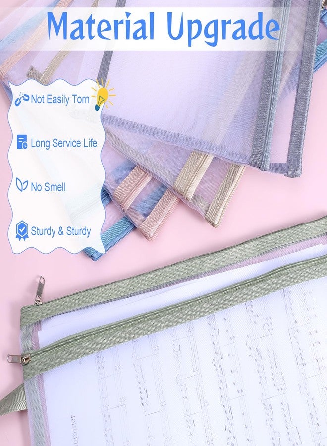 SHENLIU 20 Pack Mesh Zipper Pouches for Organizing, 5 Color Double Layers Nylon Toy Storage Organization with Handle, Multipurpose A4 Nylon Mesh Bag for Travel, School, Office, and Home Organize - Image 4