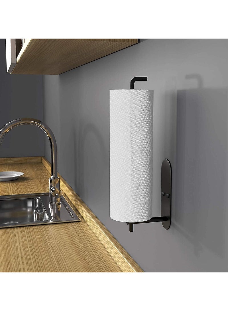 عام حامل الأنسجة اللاصق الذاتي H، معلق حائطي للمناشف الورقية في المطبخ، حامل لفات الأنسجة للمناشف في الحمام - Image 5