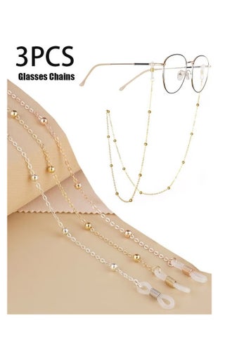 3 قطع سلاسل نظارات معدنية للرجال والنساء، حامل حزام النظارات، حبل معلق للرقبة، ملحقات النظارات - pzsku/ZEB78A29E9A438400195AZ/45/1754564908/dd0155d6-fd87-4f0c-b2e6-b9d41c8ff518