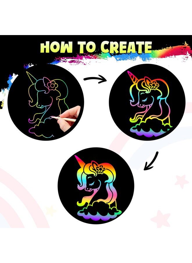 ZMLM 165 Rainbow Scratch Paper Art Crafts Mini Notes Kids Gifts 4 5 6 7 8 9 10 Years Old Girls Boys Students Teens Classroom Prizes School Supplies Birthday Party Travel Toy Activity - Image 3