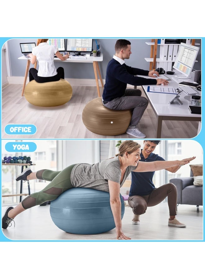 فلاي رود كرسي كرة اليوجا للفصول الدراسية، سجادة كرة اللياقة البدنية كبيرة الحجم مع جهاز قابل للنفخ، مناسب للأطفال والطلاب وتدريب التوازن الحسي والاستخدام في المكتب المنزلي. - Image 5