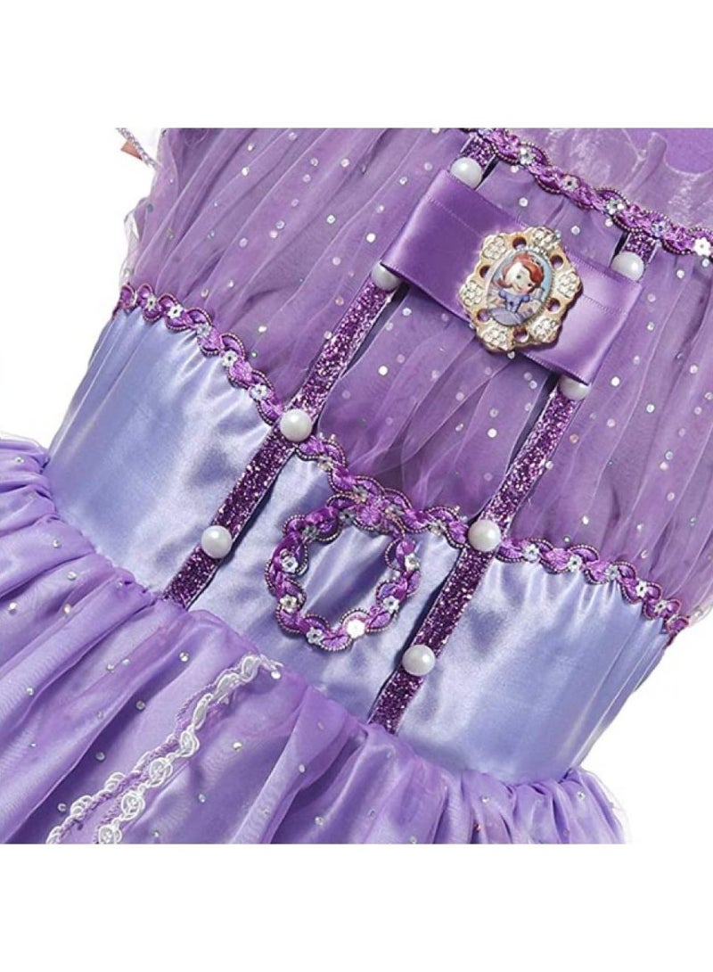 AIWANTO Princess Summer Dresses Girls Sofia Cosplay Costume 100cm - Image 4