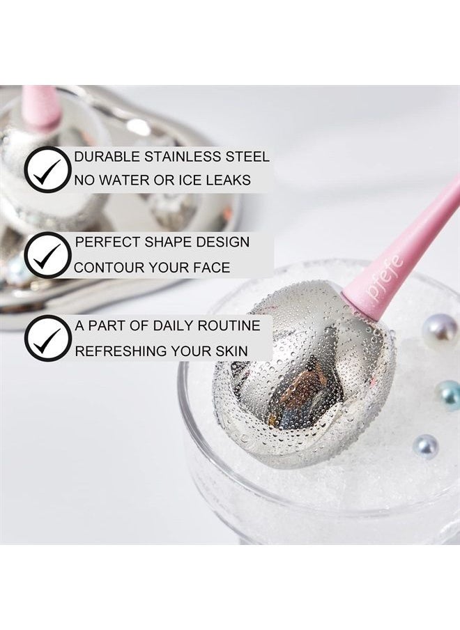 pfefe - Ice Globes Facial Skin Care Freeze Tools for Women Face & Eyes, Stainless Steel Face Beauty Cryo Sticks Roller for Girls Ladies, Cooling Spa Globes with Storage Case - Image 1