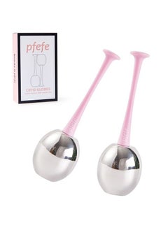 Ice Globes Facial Skin Care Freeze Tools for Women Face & Eyes, Stainless Steel Face Beauty Cryo Sticks Roller for Girls Ladies, Cooling Spa Globes with Storage Case