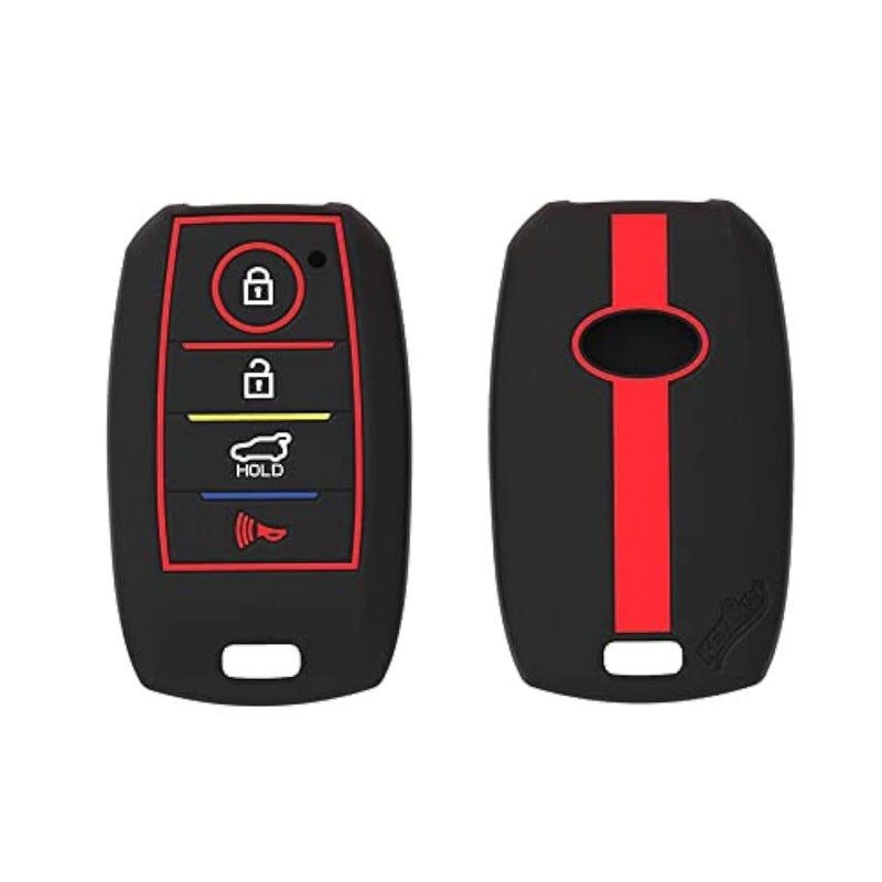 CARMATE Silicone Car Key Cover KC-49 Fit for Seltos (4 Button Smart Key)-Black - Image 3