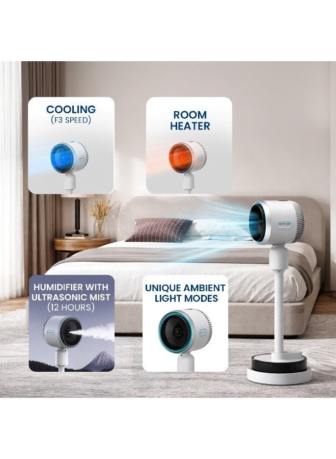 نوفيتسون مروحة رذاذ للتبريد والتدفئة من نوفيتسون NHC-4810W مع مرطب، مروحة 3 سرعات، وضع الرياح الطبيعية، شاشة تعمل باللمس وجهاز تحكم عن بعد، ضوضاء منخفضة للغاية، تذبذب واسع للمنزل والمكتب - Image 2