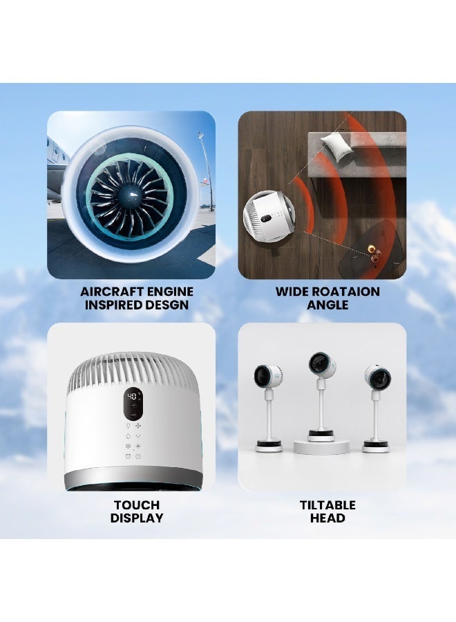 نوفيتسون مروحة رذاذ للتبريد والتدفئة من نوفيتسون NHC-4810W مع مرطب، مروحة 3 سرعات، وضع الرياح الطبيعية، شاشة تعمل باللمس وجهاز تحكم عن بعد، ضوضاء منخفضة للغاية، تذبذب واسع للمنزل والمكتب - Image 3