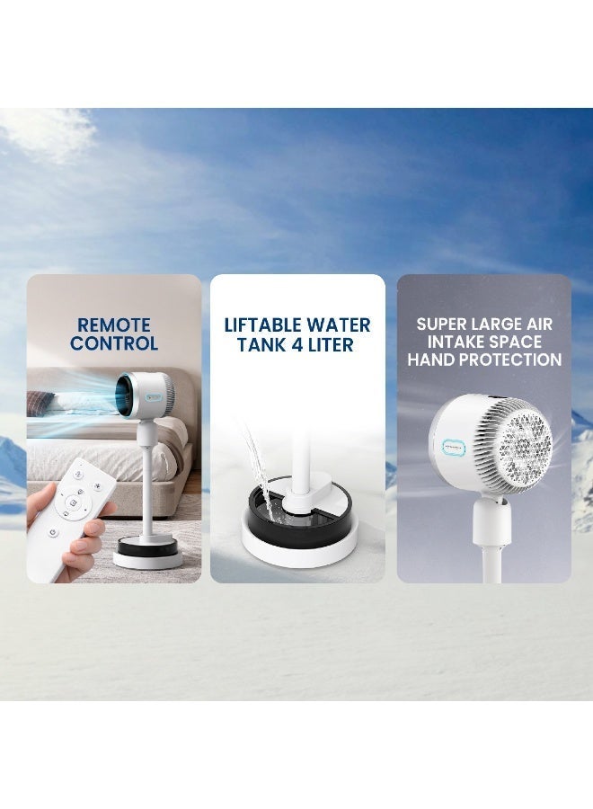 نوفيتسون مروحة رذاذ للتبريد والتدفئة من نوفيتسون NHC-4810W مع مرطب، مروحة 3 سرعات، وضع الرياح الطبيعية، شاشة تعمل باللمس وجهاز تحكم عن بعد، ضوضاء منخفضة للغاية، تذبذب واسع للمنزل والمكتب - Image 4