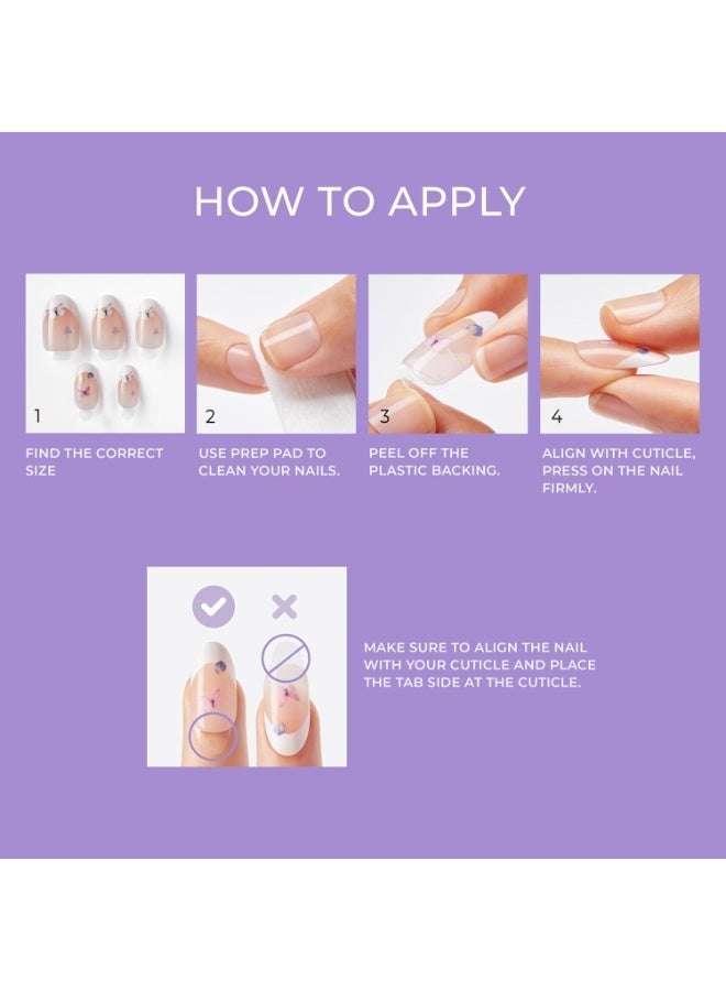 إمبريس IMM29C أظافر imPRESS The No Glue Mani اللاصقة – تصميم نيود بخطوط مموجة ولمسات فضية (30 ظفرًا) - Image 2
