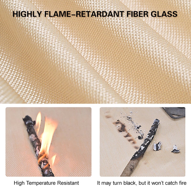 Heavy-Duty Fiberglass Fire Retardant Blanket Camping Fireproof Thermal Cloth Flame Retardant Mat Heat Insulation Pad Outdoors Picnic Barbecue - Image 2