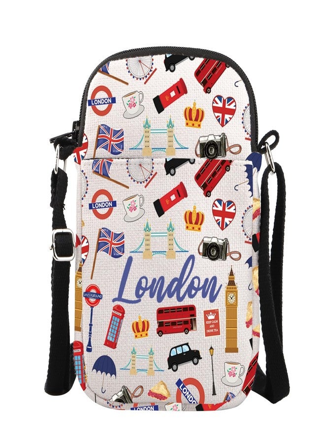 MEIKIUP London Travel Gift London Crossbody Bag London Travel Bag London Themed Zipper Pouch London Travel Souvenir (London CB) - Image 1