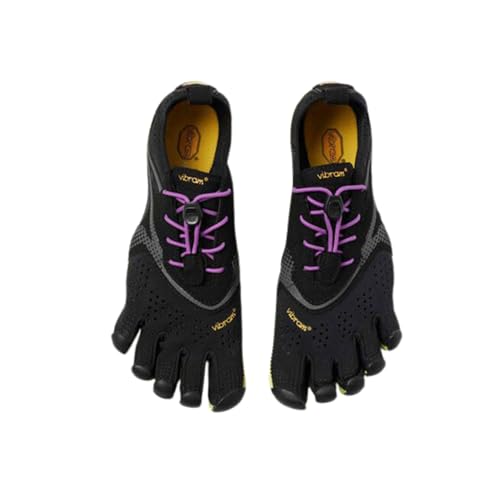 vibram حذاء فيبرام النسائي فايففينجرز V-ران، أسود/أصفر/بنفسجي، 41 EU / 9-9.5 US - Image 5