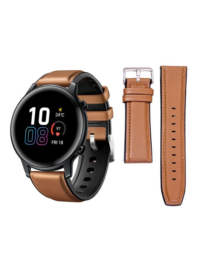 NIBEMINENT Replacement Band For Honor MagicWatch 2 42mm Brown - Image 2