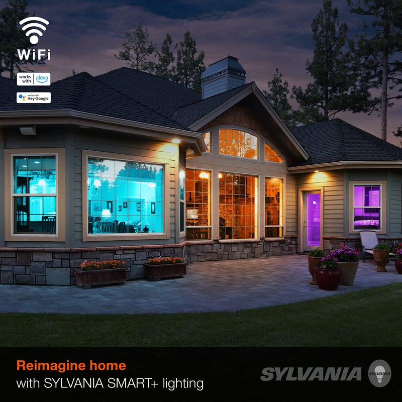 LEDVANCE Sylvania WiFi LED Smart Light Bulb, 65W Equivalent Full Color and Tunable White BR30, Dimmable, Works with Alexa and Google Home Only - 4 Pack (75688) - Image 5