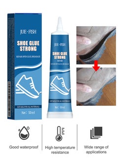 JUE-FISH 50g Strong Shoe Adhesive - Waterproof Shoe Repair Glue - Sole Repair Adhesive - Fast Dry Sew Glue - All-Purpose Glue for Trainers, Leather Shoes, High Heels, Slippers  - Image 1