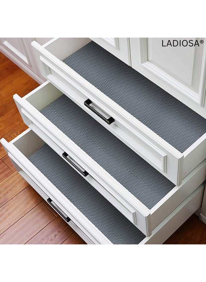 Ladiosa Shelf Liners for Kitchen Shelves,Cupboard Sheets,Anti Slip Mat,Shelf Liner,Fridge Mats,Drawer Mat45x500cm(5meter),Ethylene Vinyl Acetate,Solid,Metallic Grey - Image 3