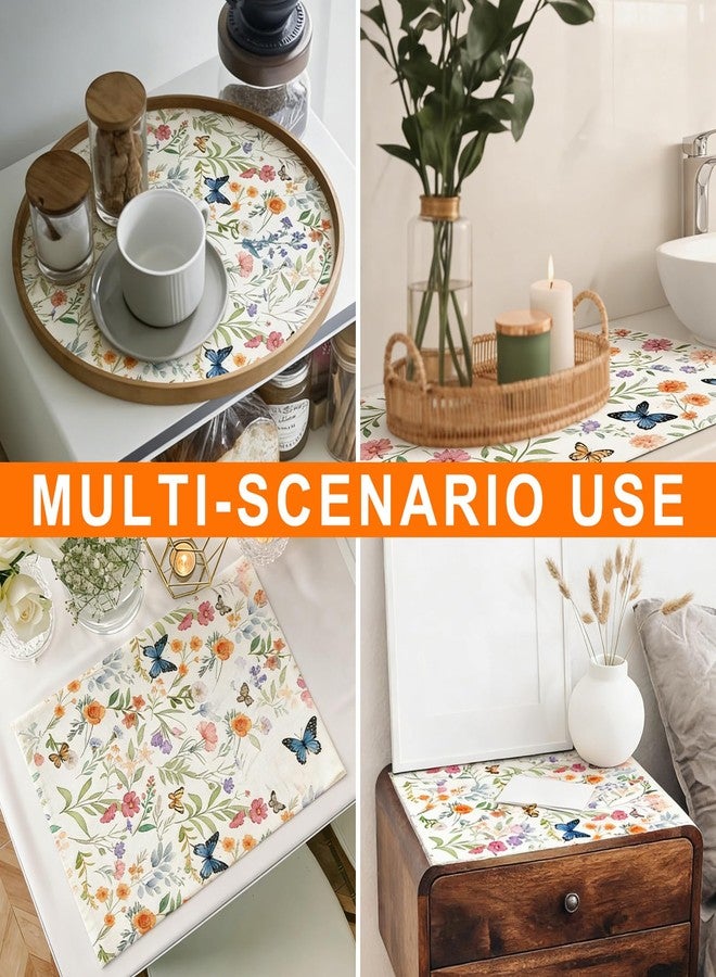 FYSUIMU Floral Drawer Liner Non Adhesive Shelf Liner Flower Butterfly Waterproof Cabinet Liners for Home Dresser Closet Kitchen Table Decor - Image 5