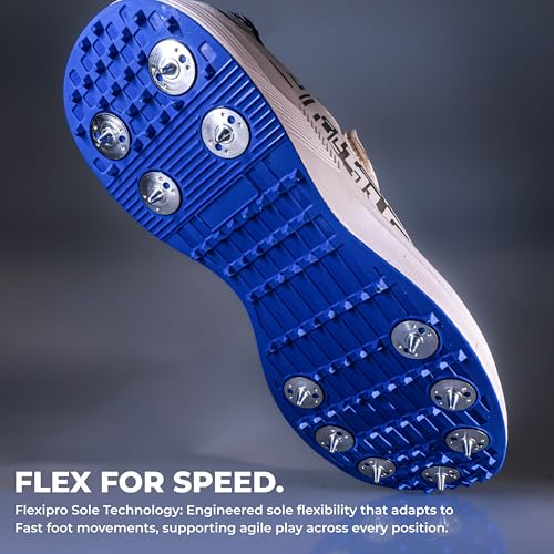 Nivia Crick-1000 2.0 Batting and Bowling Cricket Shoes for Men, Lightweight All-Rounder Spiked Shoes, Reinforced Toe, Cushioned Midsole & High-Traction Outsole for Turf and Hard Pitch Play, UK08 - Image 5