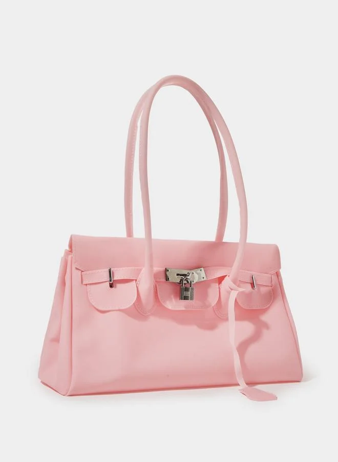 Styli Pink Flap Jelly Shoulder Bag