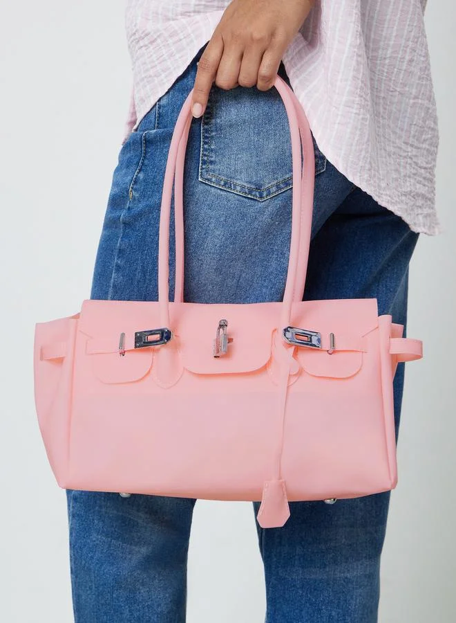 Styli  Pink Flap Jelly Shoulder Bag for Women | Best Price UAE