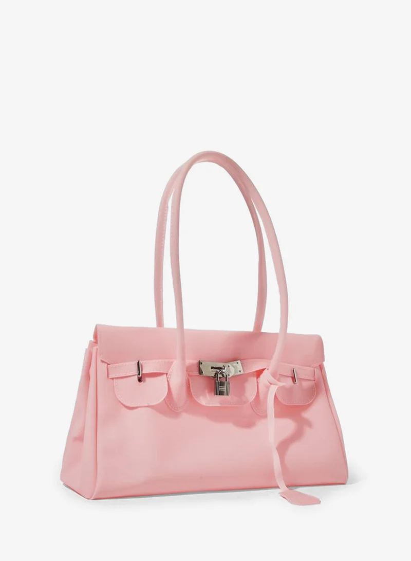 Styli Pink Flap Jelly Shoulder Bag